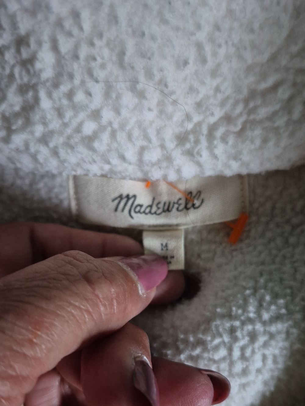 Madewell Cream Fleece Sherpa Pullover Jacket Sz.M - Picture 8 of 9